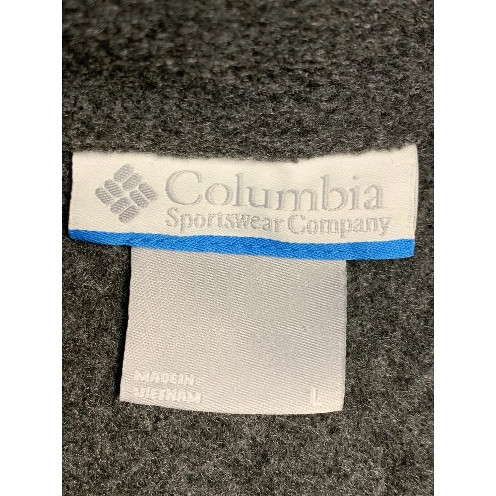 Columbia Cathedral Peak Vest Mens Large Gray Full Zip Outdoor Fleece‎ WM1480